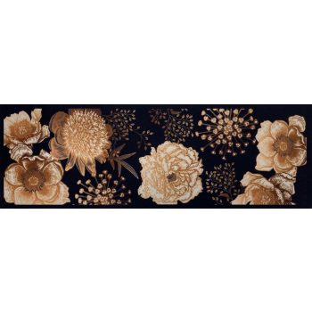 Entry szőnyeg barna virágos 50 x 150 cm