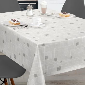 Viaszosvászon terítő ezüst négyzetes 100 x 140 cm
