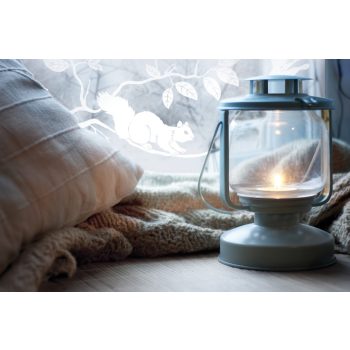 Statikus üvegfólia – mókusos mintával, 45 × 150 cm