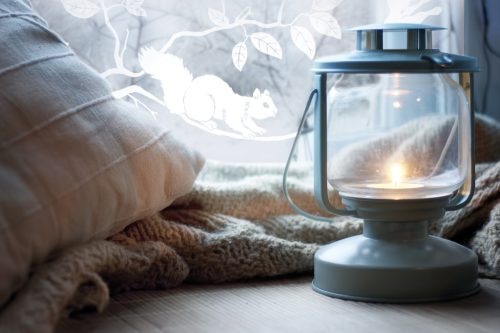 Statikus üvegfólia – mókusos mintával, 45 × 150 cm