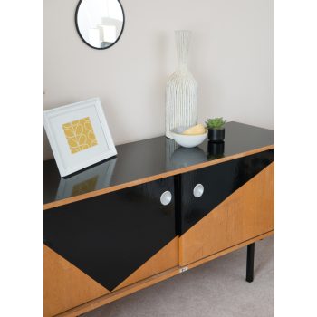 Öntapadós tapéta – fekete – fényes – 45 × 200 cm