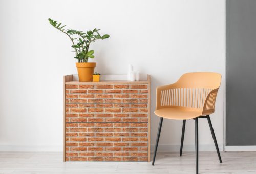 Öntapadós tapéta – vörös tégla – 45 × 200 cm