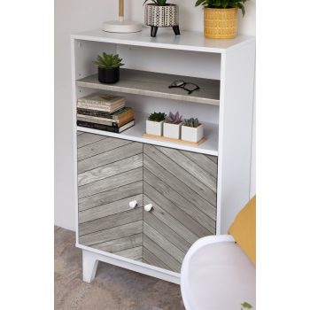   Öntapadós tapéta – Chevron – szürke – 67,5 × 200 cm
