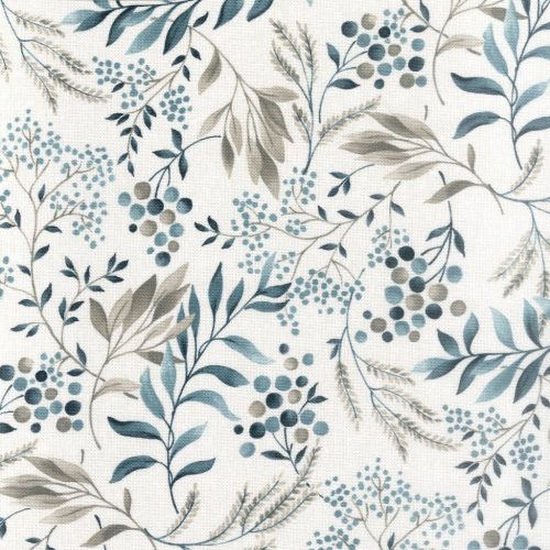 Impregnált textil terítő – türkizes bogyók, 140 cm széles