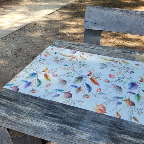 Impregnált textil terítő – őszi színek, 140 cm széles