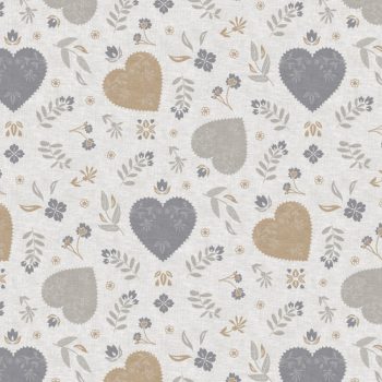   Viaszosvászon terítő virágos szív, föld színek 100 x 140 cm