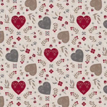 Viaszosvászon terítő piros szív 100 x 140 cm