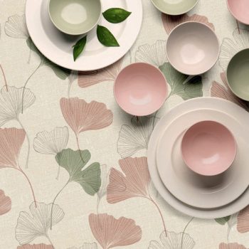 Viaszosvászon terítő zöld ginkgo 100 x 140 cm