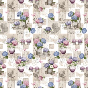 Viaszosvászon terítő hortenzia vintage 100 x 140 cm