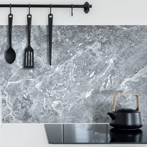 Konyhai csempefólia, hőálló csempematrica, szürke márvány 45 X 180 CM