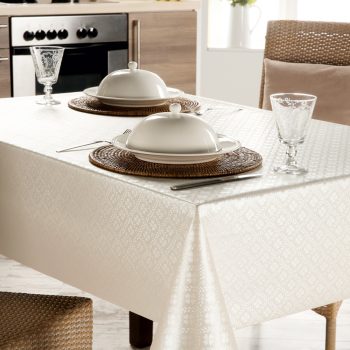 Viaszosvászon terítő damaszt fehér 100 x 140 cm