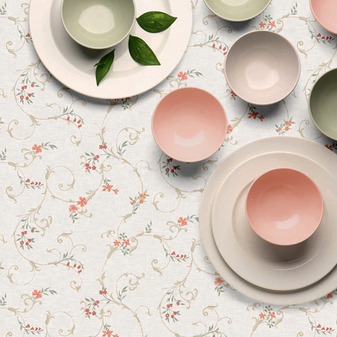 Viaszosvászon terítő indás piros virágok 100 x 140 cm