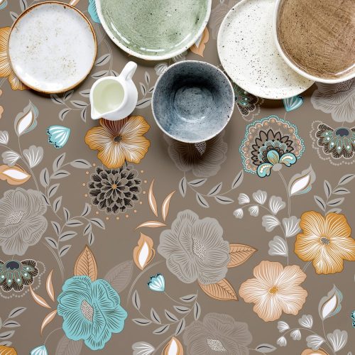 Viaszosvászon terítő Scandi Bloom 140 x 200 cm